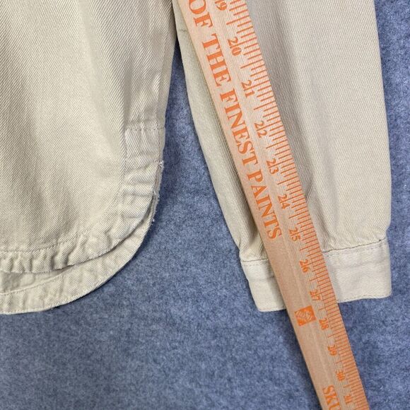 Miou Muse Snap Shirt Jacket Shacket S/M Oversize Cotton Workwear Beige - Picture 7 of 11